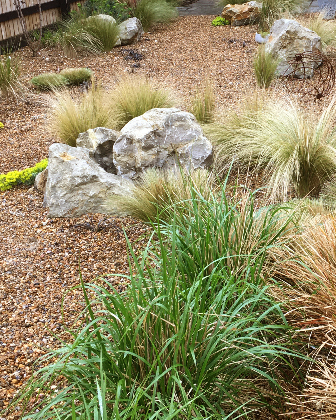 The Miner’s Retreat natural stone features and plants