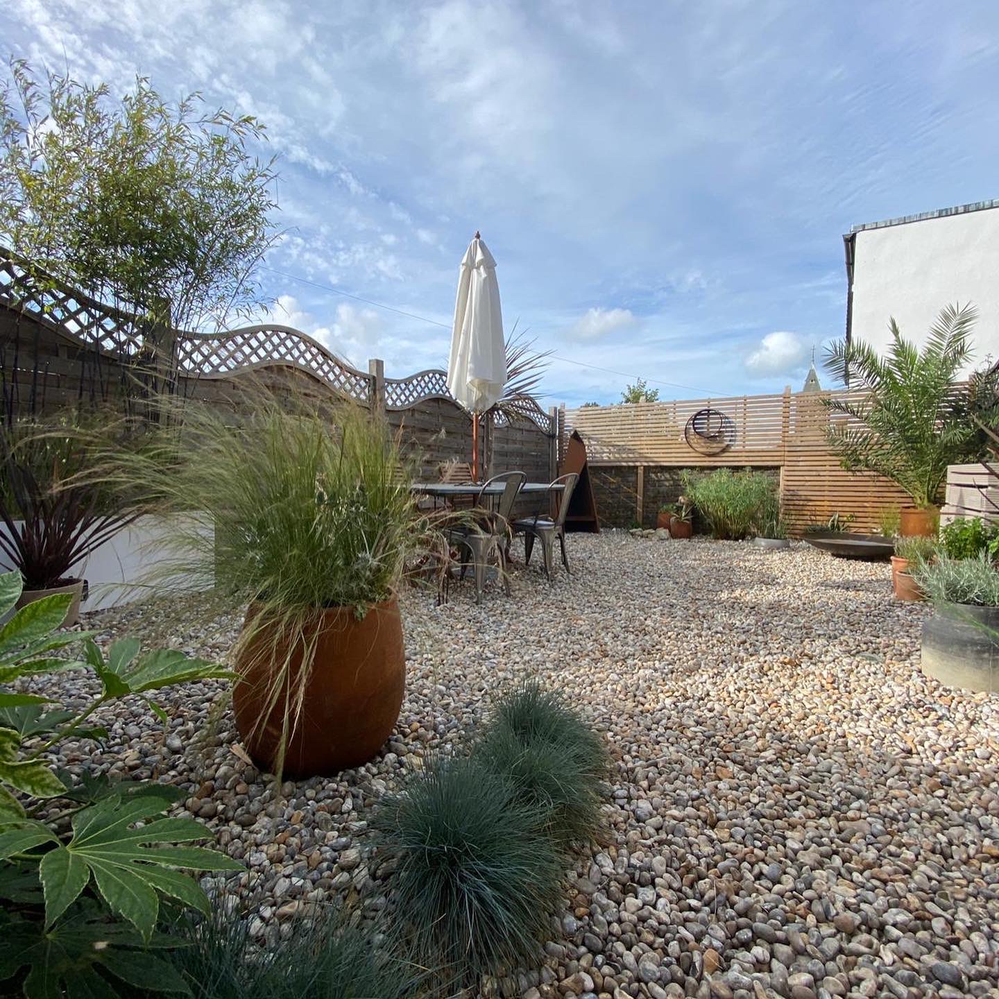 The Maritime Pocket garden path with coastal planting